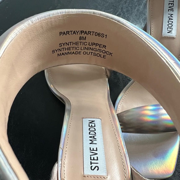 Steve Madden Partay Ankle Strap Sandal, Iridescent, Size 8 - Picture 7 of 7
